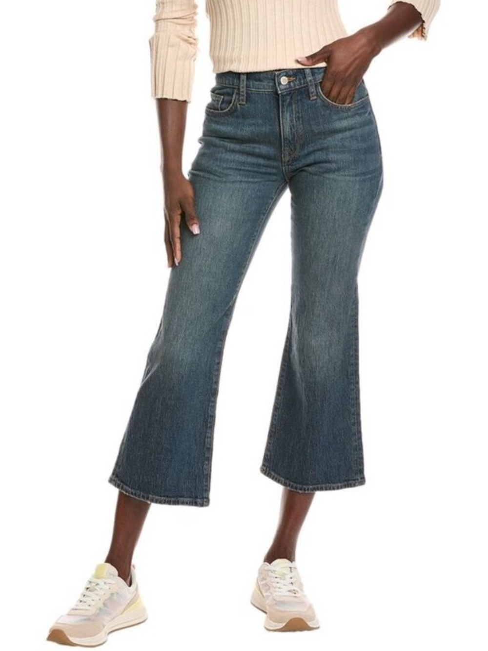 Triarchy Margaret Malibu Vintage Indigo Crop Flare Denim Jeans Size 31
